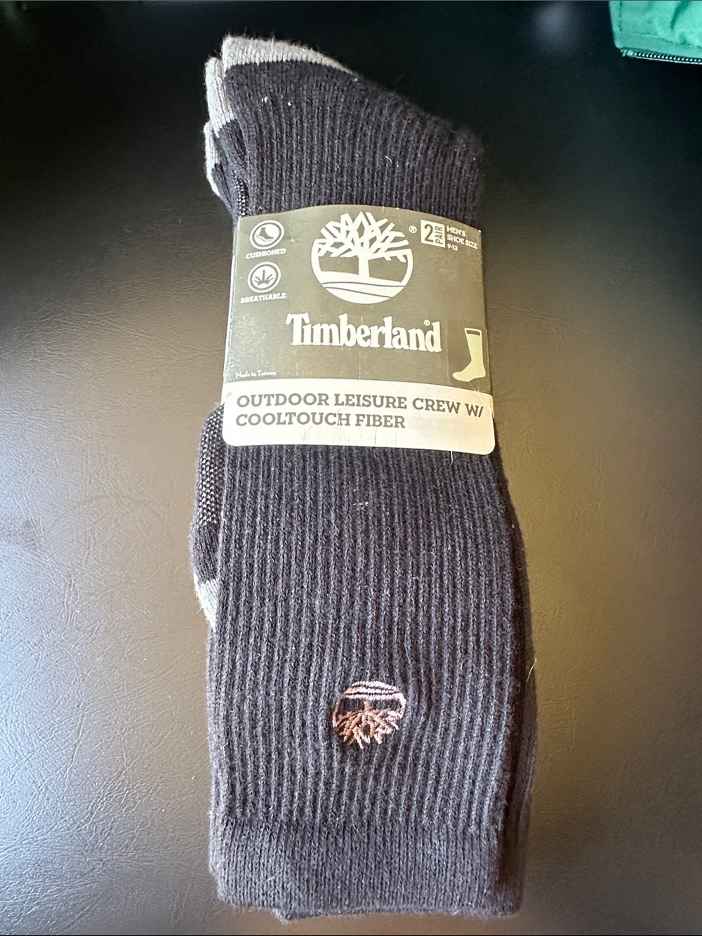 Timberland Black Crew Socks with White Accent Logo